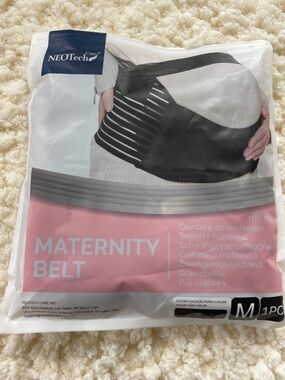 Black Maternity Belt - Supportive Pregnancy Belly Band (M)